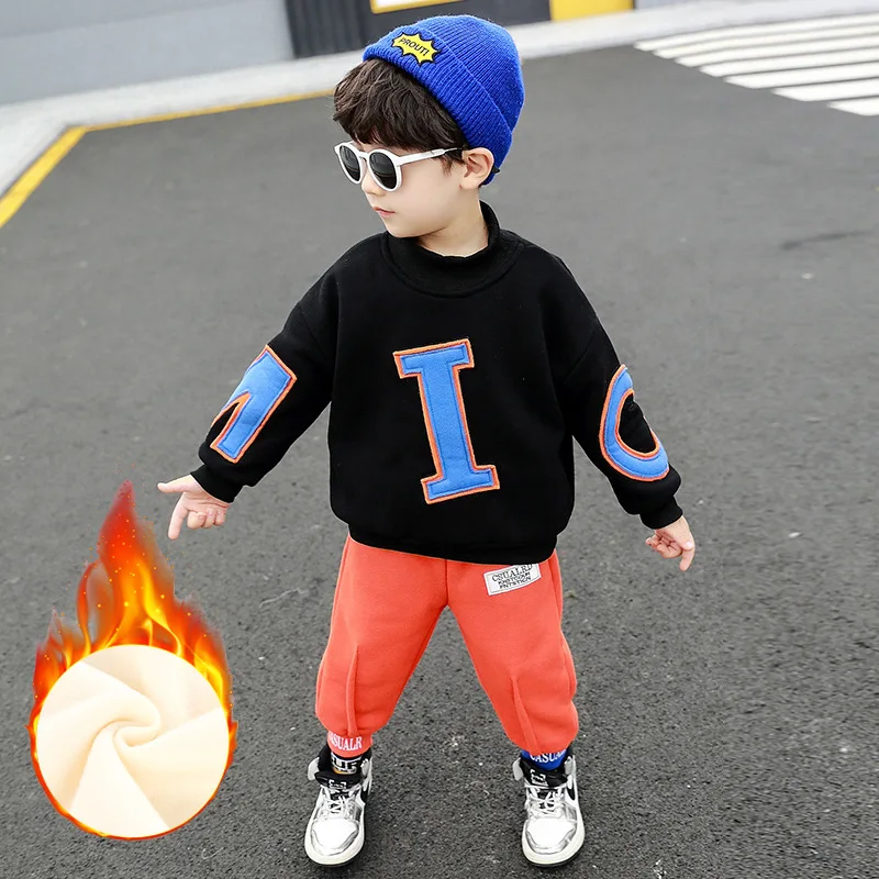 2019 New Style Casual CHILDREN'S Suit BOY'S Fall And Winter Clothes Children Children Alphabet plus Velvet Hoodie Two-Piece Set
2019 New Style Casual CHILDREN'S Suit BOY'S Fall And Winter Clothes Children Children Alphabet plus Velvet Hoodie Two-Piece Set