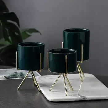 Nordic Style Ceramic Flower Pot Planter Iron Frame Plant Holder Green Plant Flower Pot Desk Office Decoration Ornament 
Nordic Style Ceramic Flower Pot Planter Iron Frame Plant Holder Green Plant Flower Pot Desk Office Decoration Ornament