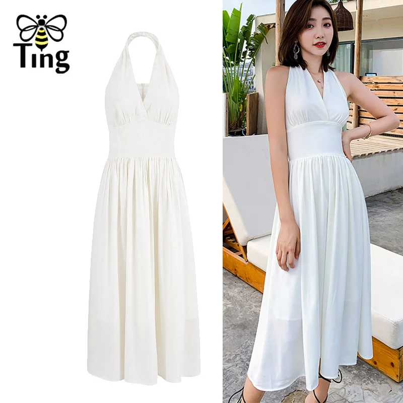Tingfly Classic Marilyn Monroe Sexy White Dress V neck Halter High Waist Midi Summer Dress Casual Holiday Vestidos Streetwear
Tingfly Classic Marilyn Monroe Sexy White Dress V neck Halter High Waist Midi Summer Dress Casual Holiday Vestidos Streetwear