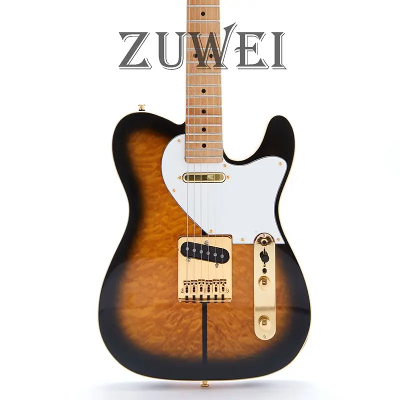 Custom Shop TL Truff Dog Electric Guitar Quilted Maple Top Venner ,Good Quality ,Gold Hardware,Vintage C Shape Neck
Custom Shop TL Truff Dog Electric Guitar Quilted Maple Top Venner ,Good Quality ,Gold Hardware,Vintage C Shape Neck