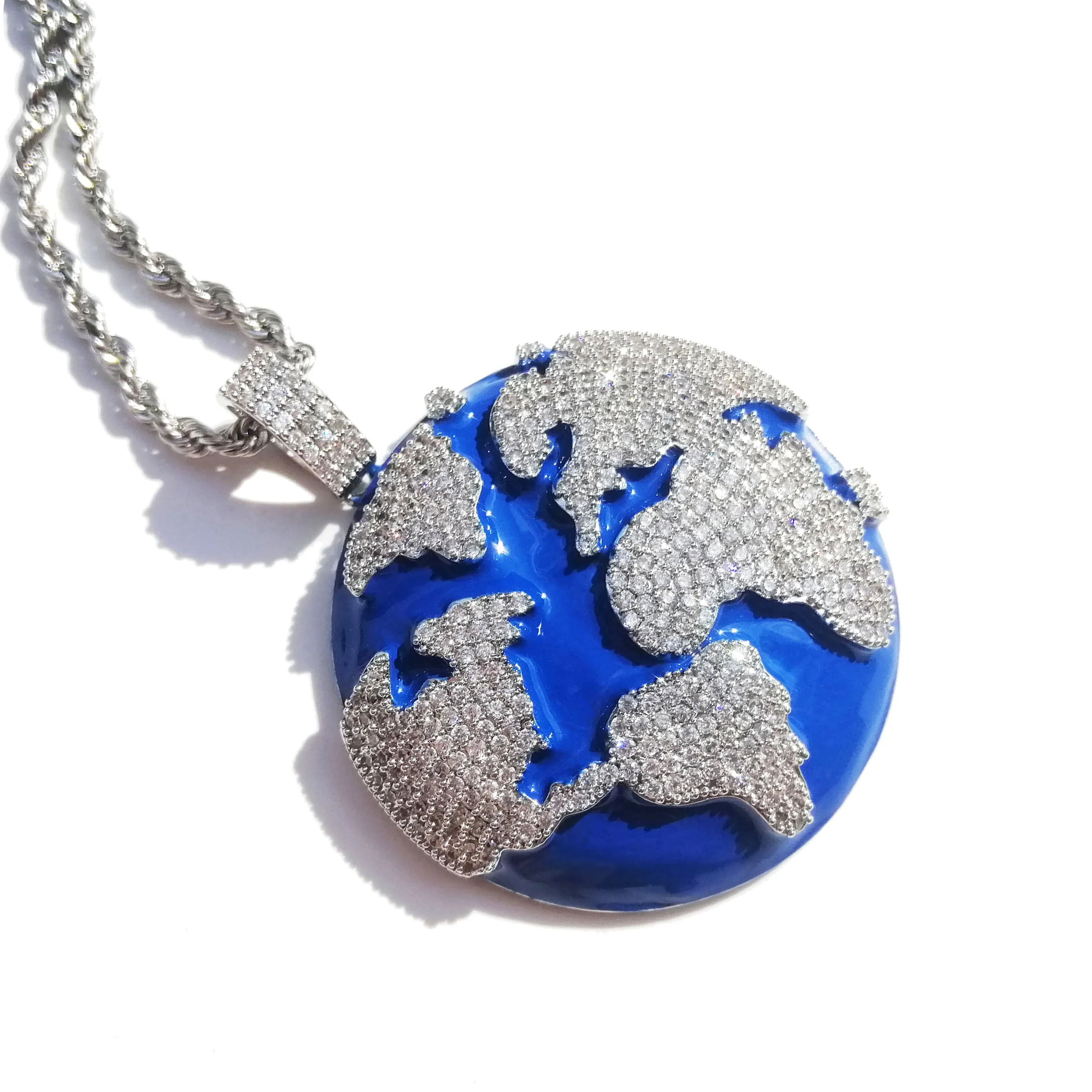 Iced Out Blue Earth Pendant Bling Cubic Zircon Necklace For Men and Women Fashion Hip Hop Jewelry Gifts 
Iced Out Blue Earth Pendant Bling Cubic Zircon Necklace For Men and Women Fashion Hip Hop Jewelry Gifts