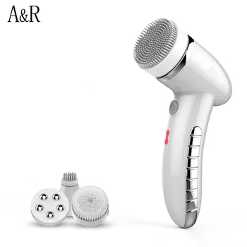 

4 IN 1 Electric Face Cleansing Brush Massage Skin Tool Sonic Vibration deep wash beauty Pore facial brosse visage Mini Machine