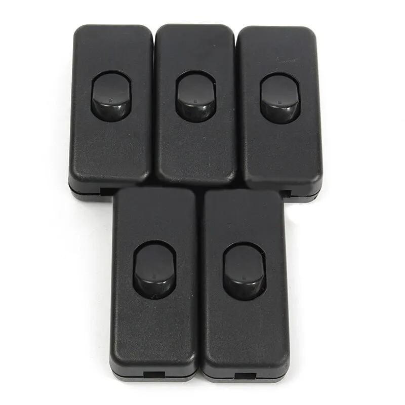 5pcs 110-250V Black Inline Lamp On/off Switches Universal Line Cord Switch Classic Useful Light Desk Lamp Hardware Accessories