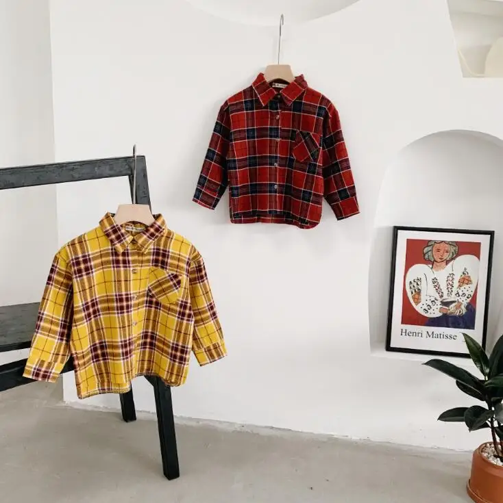 2019 new wholesale girls boys plaid shirt cotton autumn full sleeve fashion kids top 1-7 years HW405
2019 new wholesale girls boys plaid shirt cotton autumn full sleeve fashion kids top 1-7 years HW405