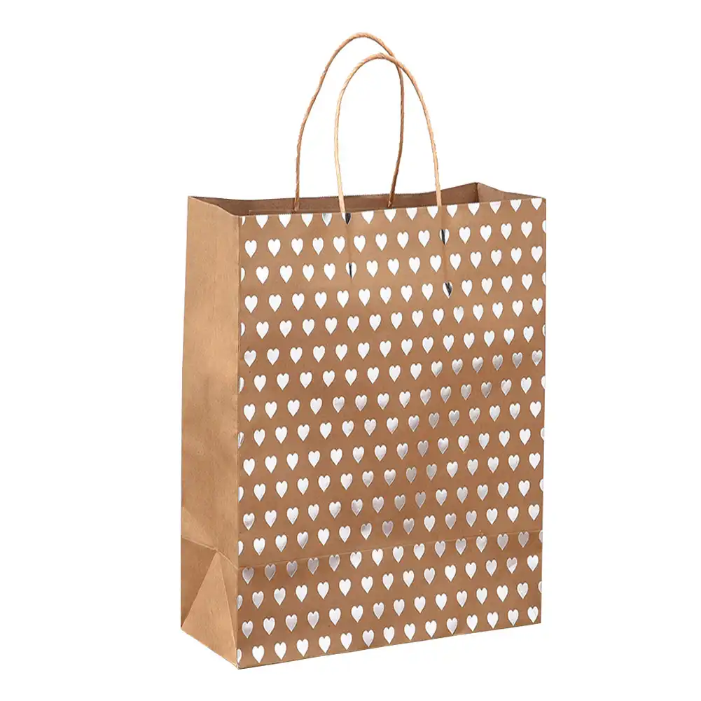 bronzing gift paper bag storage with handle lightweight portable