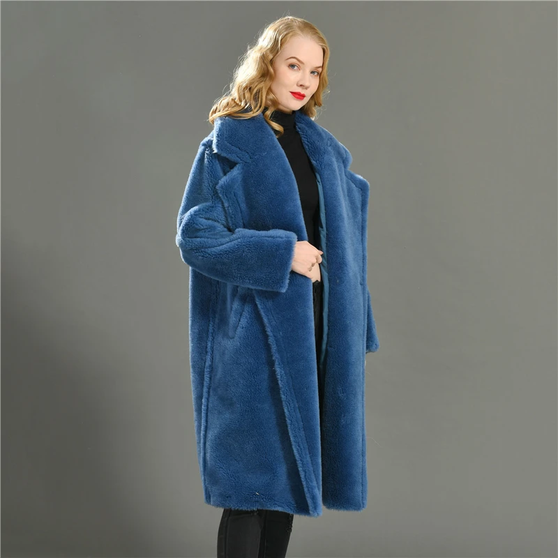 Женское повседневное пальто из 100% натуральной овчины куртка на осень и зиму с