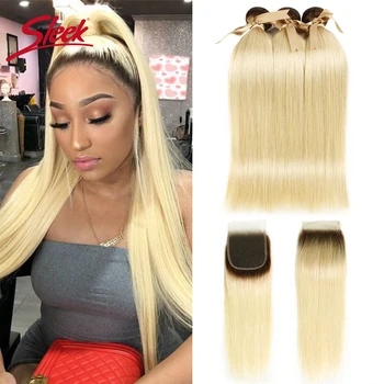 Sleek Ombre Bundles With Closure Brazilian Straight Hair 613 Honey Blonde Bundles With Closure Remy T4 613 Hair Extensions 
Sleek Ombre Bundles With Closure Brazilian Straight Hair 613 Honey Blonde Bundles With Closure Remy T4 613 Hair Extensions