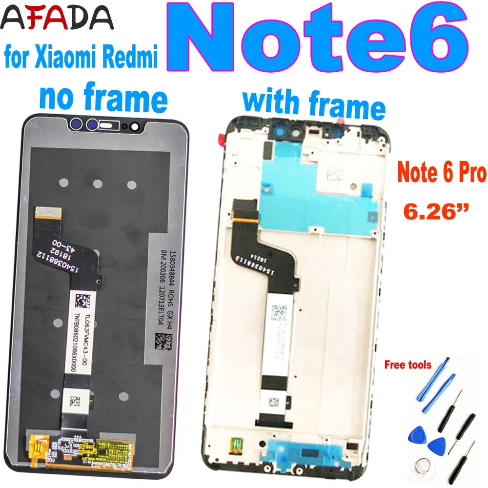 Original 6.26" For Xiaomi Redmi Note 6 LCD Display Touch Screen Digitizer Assembly For Redmi Note 6 Pro Display Repair parts
Original 6.26" For Xiaomi Redmi Note 6 LCD Display Touch Screen Digitizer Assembly For Redmi Note 6 Pro Display Repair parts