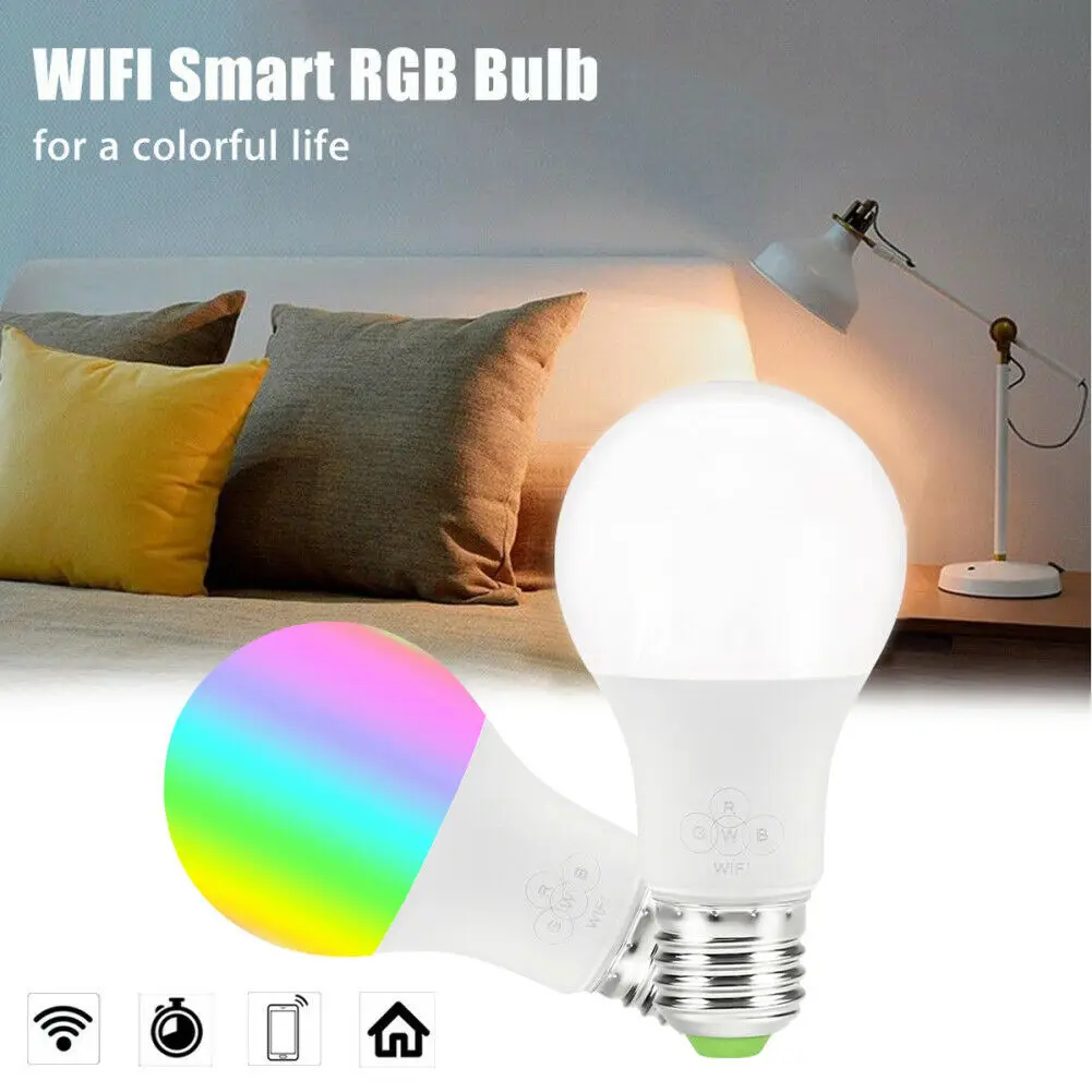 Smart Bulb Color Changing Light Bulb Dimmable Multicolor and White LED Bulb, Works with Alexa, Google Assistant, A19 E27
Smart Bulb Color Changing Light Bulb Dimmable Multicolor and White LED Bulb, Works with Alexa, Google Assistant, A19 E27