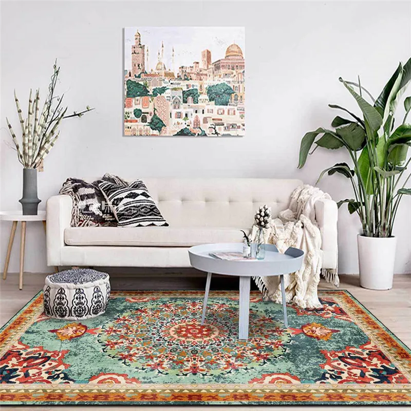 European-Style Vintage Rug Geometric Green Ethnic-Style Living Room Bedroom Carpet Bed Blanket Bathroom Kitchen Floor Mat
European-Style Vintage Rug Geometric Green Ethnic-Style Living Room Bedroom Carpet Bed Blanket Bathroom Kitchen Floor Mat