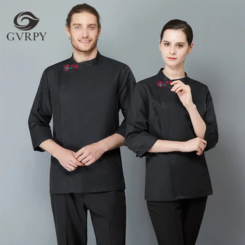 Oblique Collar Embroidery Chef Uniform Long Sleeve Unisex Overalls Kitchen Cooking Shirt Cafe Bakery Barber Shop Waiter Coat
Oblique Collar Embroidery Chef Uniform Long Sleeve Unisex Overalls Kitchen Cooking Shirt Cafe Bakery Barber Shop Waiter Coat