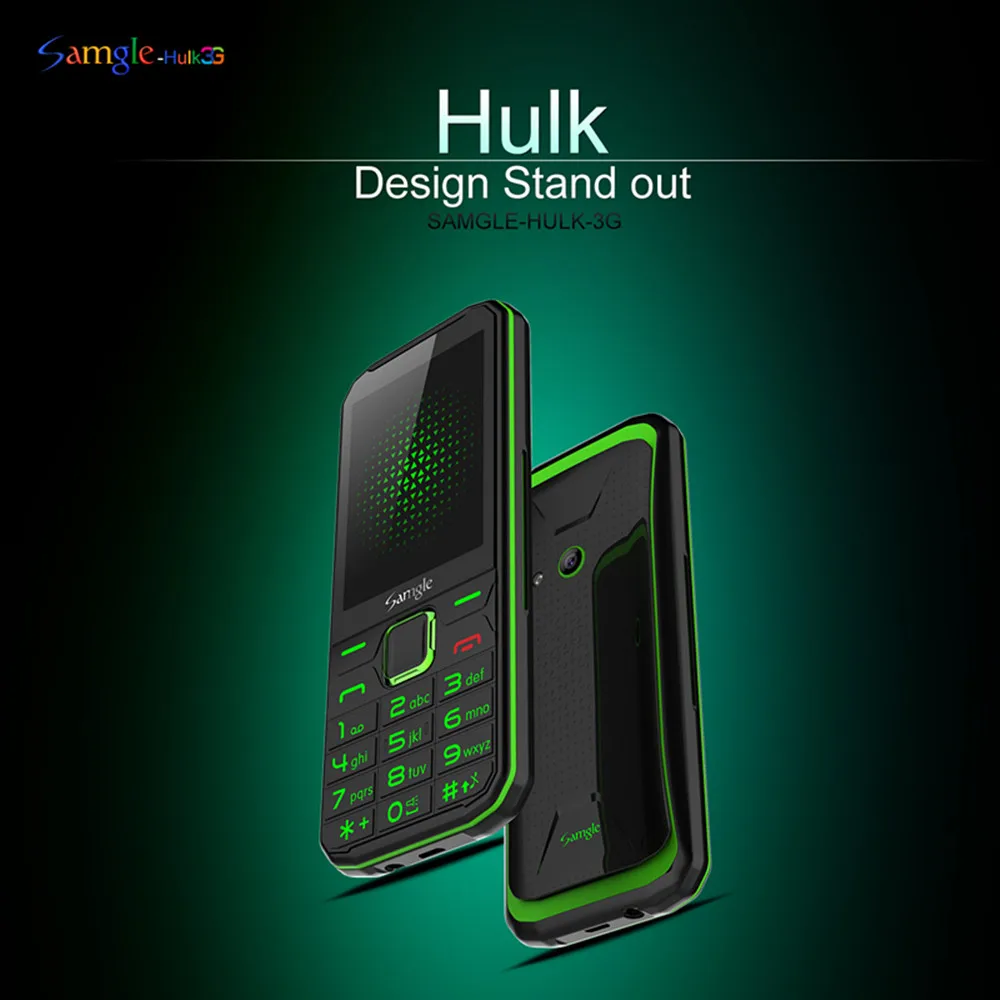 

Samgle F9 Hulk WCDMA 3G Bar Feature Mobile Phone 2.8" Color Display Speed Dial Flashlight Support Whatsapp Twitter