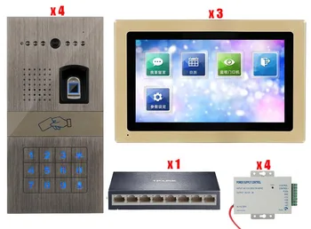 RFID Password&Fingerprint Video Door Phone Intercom Doorbell With Night Vision Security Camera Home Doorphone for 3 Rooms 4Doors
RFID Password&Fingerprint Video Door Phone Intercom Doorbell With Night Vision Security Camera Home Doorphone for 3 Rooms 4Doors