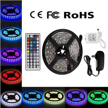 Home LED Ribbon 5M 5050 RGB SMD Multicolor LED Strip Light Non-Waterproof Infrared Remote Control 44 Keys Power Supply 12V Decor
Home LED Ribbon 5M 5050 RGB SMD Multicolor LED Strip Light Non-Waterproof Infrared Remote Control 44 Keys Power Supply 12V Decor