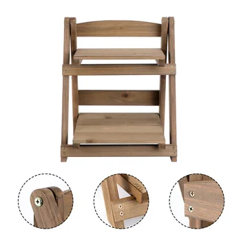 Two Layer Storage Rack Folding Retro Wood Shelf Simple Bookshelf Creative Plant Storage Holder for Balcony Home Office (Coffee)
Two Layer Storage Rack Folding Retro Wood Shelf Simple Bookshelf Creative Plant Storage Holder for Balcony Home Office (Coffee)