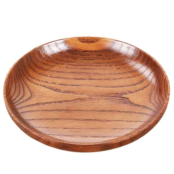 

Tableware Household Smooth Wooden Bread dish Tray Kitchen Utensils seasoning Plate Round