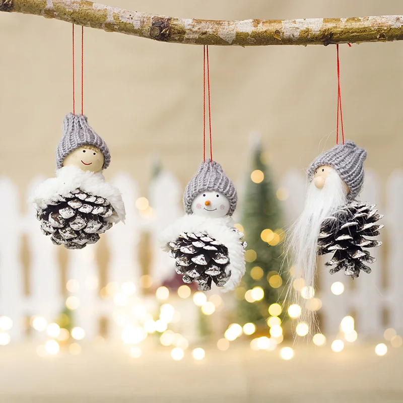 3Pcs wool Wooden Doll Pine Cone Pendants Christmas Tree Snowman Decorations Ornaments Enfeites De Natal
3Pcs wool Wooden Doll Pine Cone Pendants Christmas Tree Snowman Decorations Ornaments Enfeites De Natal