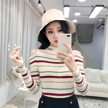 Korean Sweater Women Knit Sweater Autumn Winter Stripes Print Slim Long-sleeved Cropped Sweater Slim Bottom Truien*
Korean Sweater Women Knit Sweater Autumn Winter Stripes Print Slim Long-sleeved Cropped Sweater Slim Bottom Truien*
