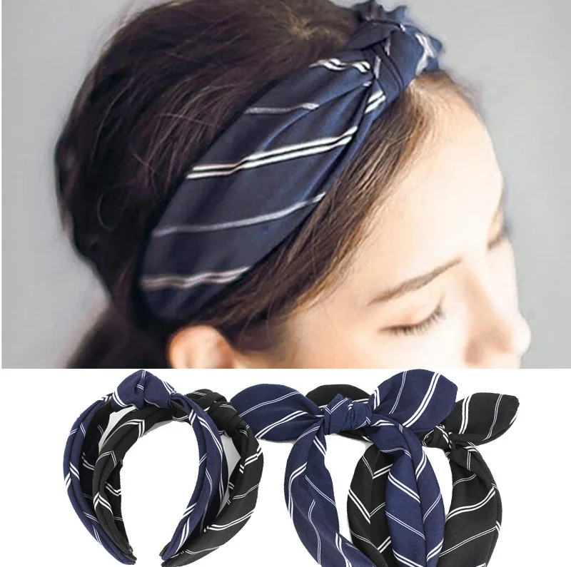 South Korea Retro Artistic Bow Rabbit Eared Diagonal Stripes Middle Knot Hair Bands Fabric Headband B40
South Korea Retro Artistic Bow Rabbit Eared Diagonal Stripes Middle Knot Hair Bands Fabric Headband B40