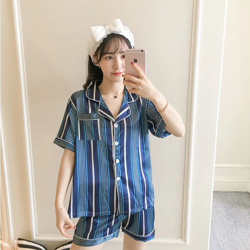 902-1 # Summer Korean-style Set Silk Real Silk Printed Short Sleeve Shorts Two-Piece Set Viscose Sleep 2-Color
902-1 # Summer Korean-style Set Silk Real Silk Printed Short Sleeve Shorts Two-Piece Set Viscose Sleep 2-Color