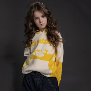 Autumn Winter Knit Hooded Sweaters For 5 7 9 11 14 Years Girls Fashion Letter Print Pullovers Kids Children Soft Cotton Knitwear
Autumn Winter Knit Hooded Sweaters For 5 7 9 11 14 Years Girls Fashion Letter Print Pullovers Kids Children Soft Cotton Knitwear