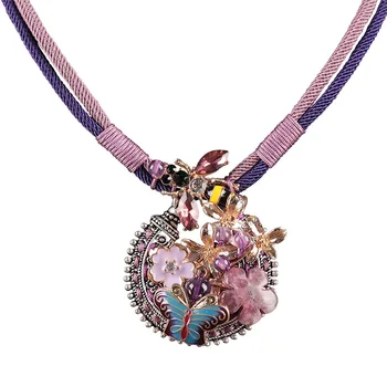 Butterfly Flower Rose Pendant Necklace Women Girl Lady Purple Color Necklace Choker Fashion Jewelry For Valentine's Day Gift
Butterfly Flower Rose Pendant Necklace Women Girl Lady Purple Color Necklace Choker Fashion Jewelry For Valentine's Day Gift