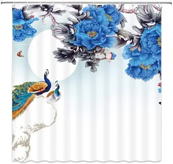 Peacock Figure Blue Floral Decoration Waterproof Polyester Fabric Bathroom Shower Curtain with Hook Bathroom Decoration
Peacock Figure Blue Floral Decoration Waterproof Polyester Fabric Bathroom Shower Curtain with Hook Bathroom Decoration