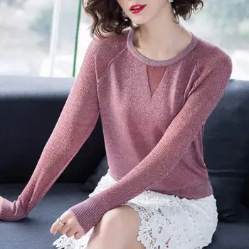 Women Knitted shirt Spring New Korean fashion clohting elasticity Sweater long-sleeved Pullovers Tops
Women Knitted shirt Spring New Korean fashion clohting elasticity Sweater long-sleeved Pullovers Tops