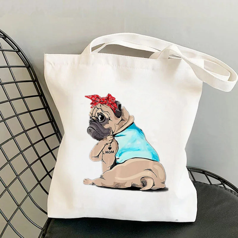 Shopper Bandana Fat Pug i love Mom Kawaii Bag Harajuku women Shopping Bag Canvas Shopper Bag girl handbag Shoulder Lady Bag
Shopper Bandana Fat Pug i love Mom Kawaii Bag Harajuku women Shopping Bag Canvas Shopper Bag girl handbag Shoulder Lady Bag