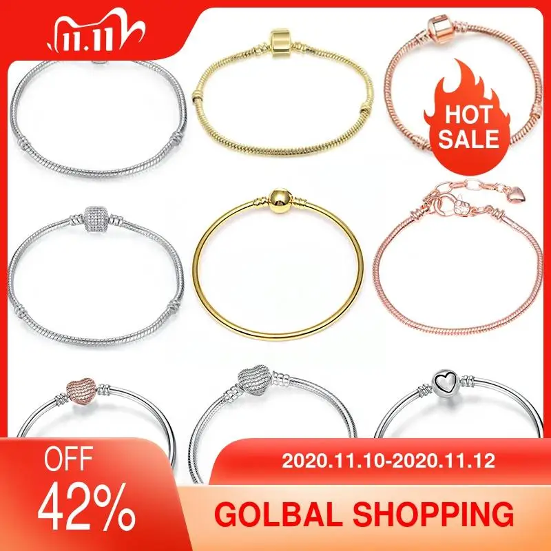 High Quality Authentic Silver Color Snake Chain Fine Bracelet Fit European Charm Bracelet for Women Fashion Jewelry Making Gifts
High Quality Authentic Silver Color Snake Chain Fine Bracelet Fit European Charm Bracelet for Women Fashion Jewelry Making Gifts