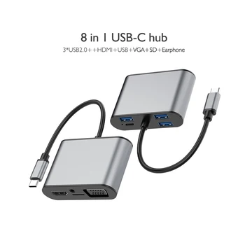 8 in 1 USB C HDMI Type c to HDMI 4K Adapter VGA USB 3.0 Audio video Converter PD 87W Fast charger for Macbook pro Samsung s9 s10
8 in 1 USB C HDMI Type c to HDMI 4K Adapter VGA USB 3.0 Audio video Converter PD 87W Fast charger for Macbook pro Samsung s9 s10