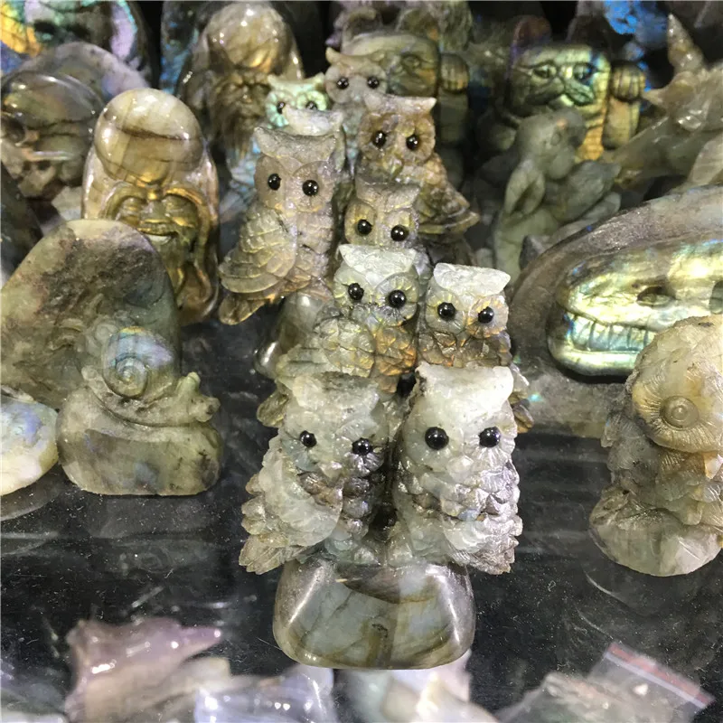 Natural flash Labradorite Quartz Crystal owls as gifts Healing crystal gemstone
Natural flash Labradorite Quartz Crystal owls as gifts Healing crystal gemstone
