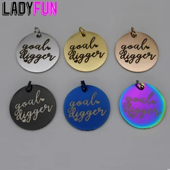 Goal Digger Laser Engraved Charm Hustle Pendants Stainless Steel Charms High Polish Mirror Surface Pendant
Goal Digger Laser Engraved Charm Hustle Pendants Stainless Steel Charms High Polish Mirror Surface Pendant