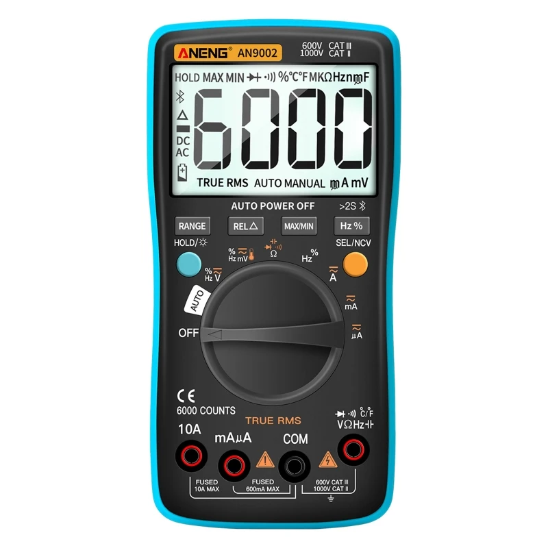 Digital True RMS 6000 Counts Bluetooth Multimetro AC/DC Current Voltage Tester Professional Auto-Range Multimeter
Digital True RMS 6000 Counts Bluetooth Multimetro AC/DC Current Voltage Tester Professional Auto-Range Multimeter