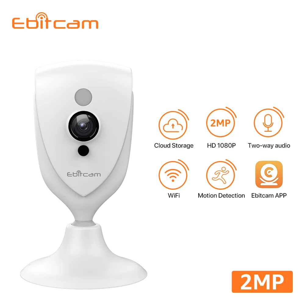Облачная мини камера Ebitcam Wi Fi IP безопасности двухстороннее аудио s 1080p внутренняя