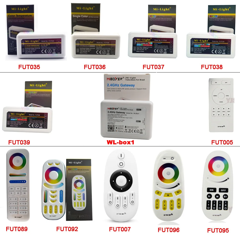 2.4G RF Wireless Remote single color Color Temperature RGB RGBW RGB+CCT led strip controller WiFi iBox Smart Light FUT039
2.4G RF Wireless Remote single color Color Temperature RGB RGBW RGB+CCT led strip controller WiFi iBox Smart Light FUT039