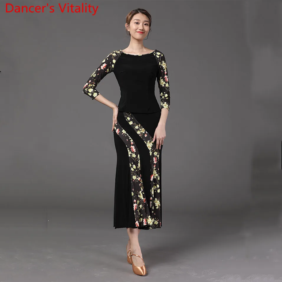 Фото Женский современный танцевальный костюм новый модный топ с цветными