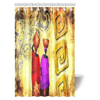 African Decorations Shower Curtain, African Motive Ethnic Retro Vintage Fabric Bathroom Shower Curtain Set with Hooks, 
African Decorations Shower Curtain, African Motive Ethnic Retro Vintage Fabric Bathroom Shower Curtain Set with Hooks,