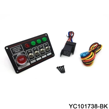 12V Ignition Switch Panel Car Engine Start Push Button Panel With Green Red 4 Indicator Light 4 Toggle Switch
12V Ignition Switch Panel Car Engine Start Push Button Panel With Green Red 4 Indicator Light 4 Toggle Switch