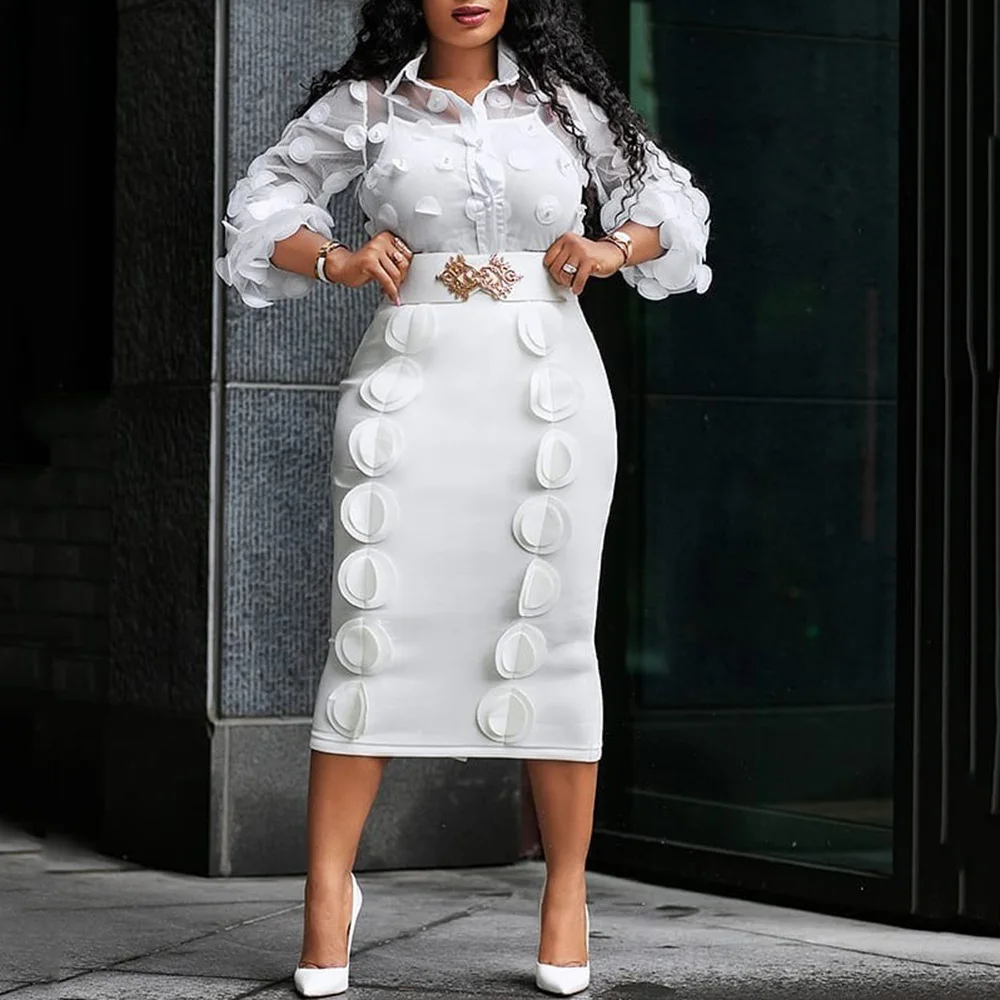 Women Elegant Office White Shirt Dress Floral Designer Fall African Autumn Belt Midi Bodycon Dresses Plus Size Party Vestido 2XL
Women Elegant Office White Shirt Dress Floral Designer Fall African Autumn Belt Midi Bodycon Dresses Plus Size Party Vestido 2XL