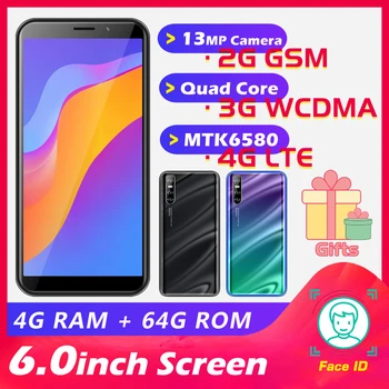 

4G LTE Quad core MTK6580 Smartphones Note 8 Pro/mini Face ID 4G RAM+64G ROM Mobile Phone 13 MP Unlocked celulares Android Phones