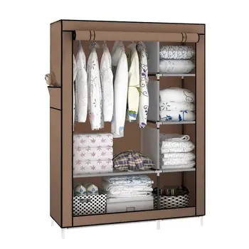 Portable Fabric Wardrobe Closet Dustproof Storage Organizer With Metal Shelves (Coffee)
Portable Fabric Wardrobe Closet Dustproof Storage Organizer With Metal Shelves (Coffee)