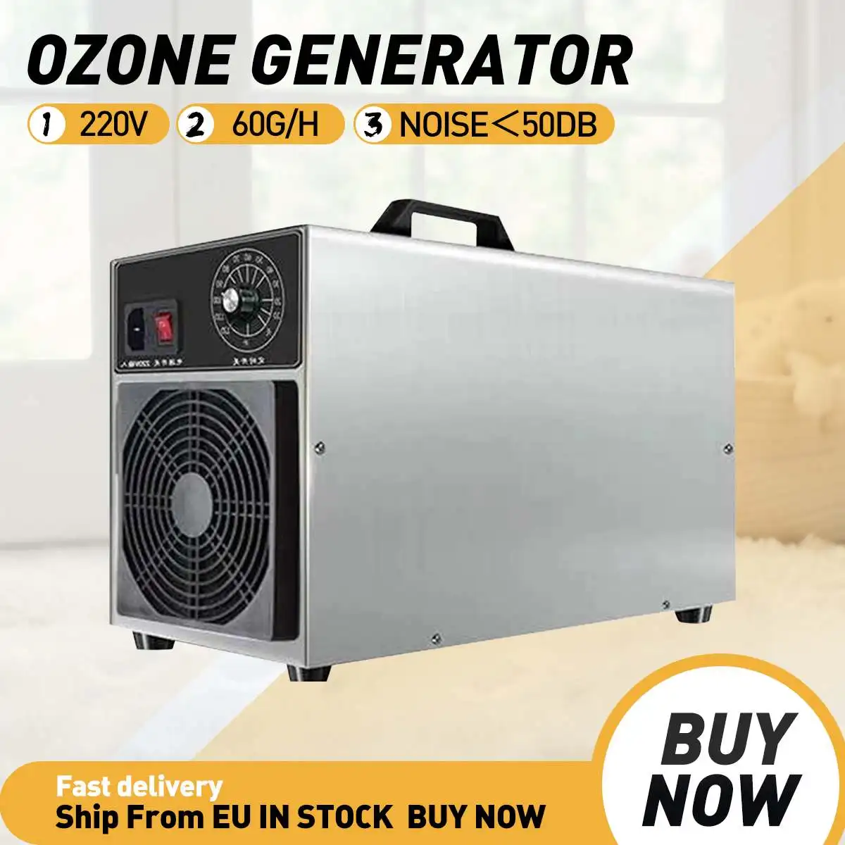 30g/h Ozone Generator Mini Air Purifier Ozonizer Car Humidifier Deodorizer Fridge Purification for Refrigerator EU ES | Бытовая техника