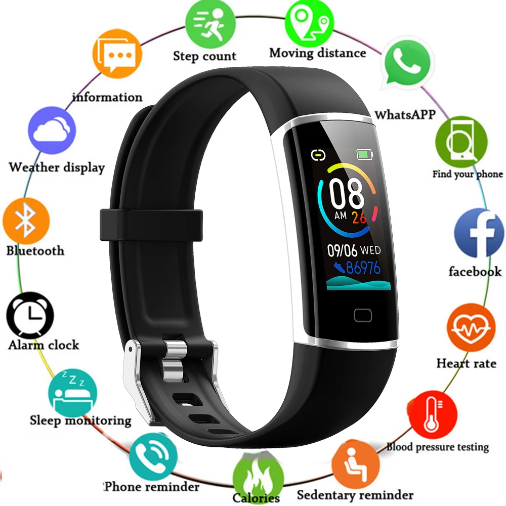 Color Screen Fitness Bracelet Tracker Heart Rate Monitor Smart Wristband Activity Watch Blood Pressure IP67 Waterproof Band
Color Screen Fitness Bracelet Tracker Heart Rate Monitor Smart Wristband Activity Watch Blood Pressure IP67 Waterproof Band
