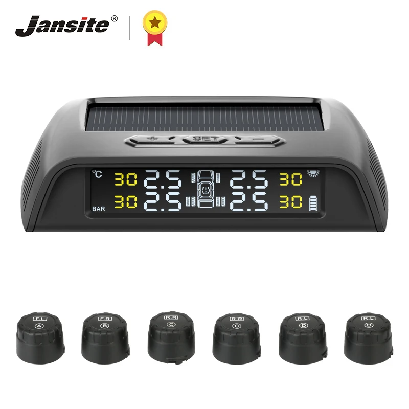 Jansite TPMS Truck Alarm Tire Pressure Sensor Monitoring System solar power Auto Security alarm Pressure control system 6 sensor
Jansite TPMS Truck Alarm Tire Pressure Sensor Monitoring System solar power Auto Security alarm Pressure control system 6 sensor