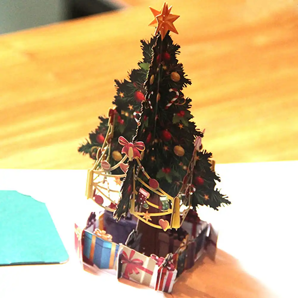 christmas diy decoration card 3d greeting cards christmas tree