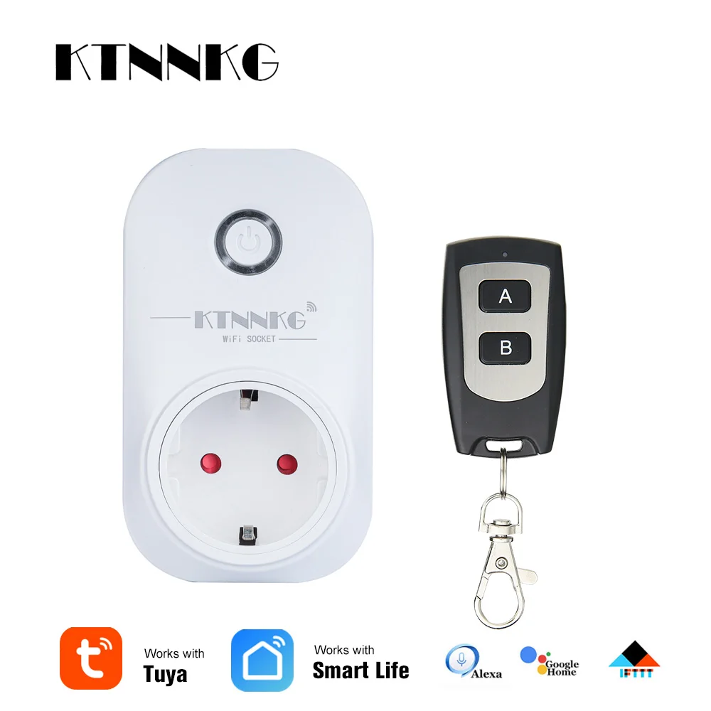 TUYA WIFI Smart Socket EU Plug 85-260V 10A and Remote Control Intelligent Time Switch for Amazon Alexa / Google Assistant
TUYA WIFI Smart Socket EU Plug 85-260V 10A and Remote Control Intelligent Time Switch for Amazon Alexa / Google Assistant