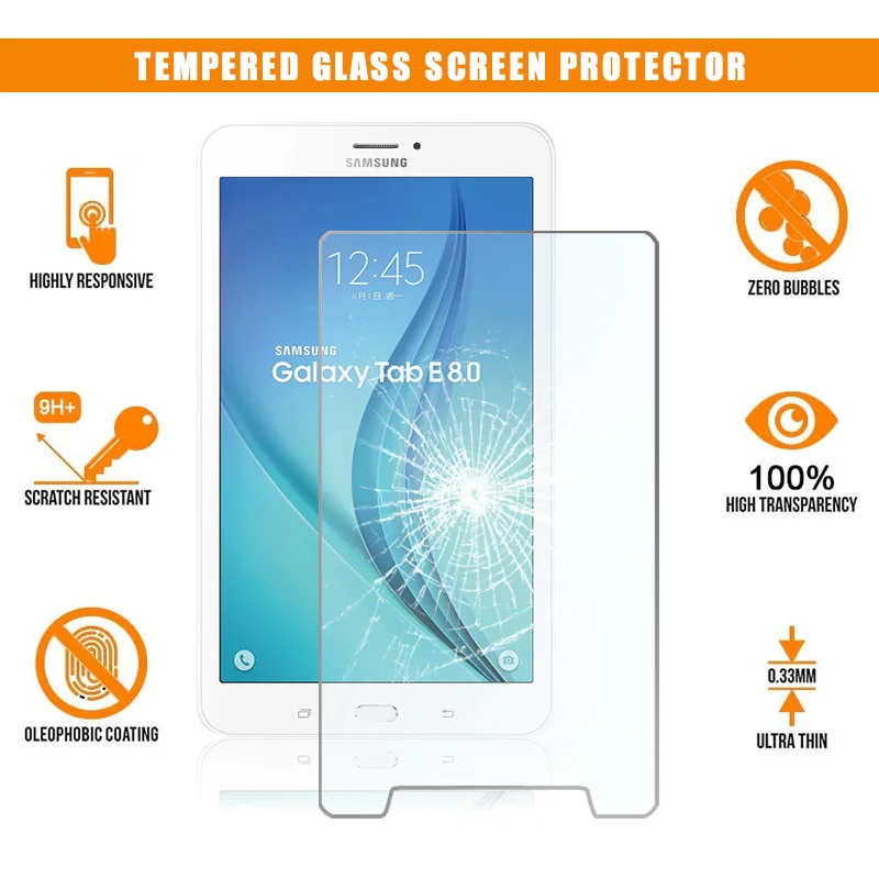For Samsung Galaxy Tab E 8.0 SM-T377 Full Tablet Tempered Glass Premium Anti-Scratch HD Clear Film Protector Guard Cover
For Samsung Galaxy Tab E 8.0 SM-T377 Full Tablet Tempered Glass Premium Anti-Scratch HD Clear Film Protector Guard Cover