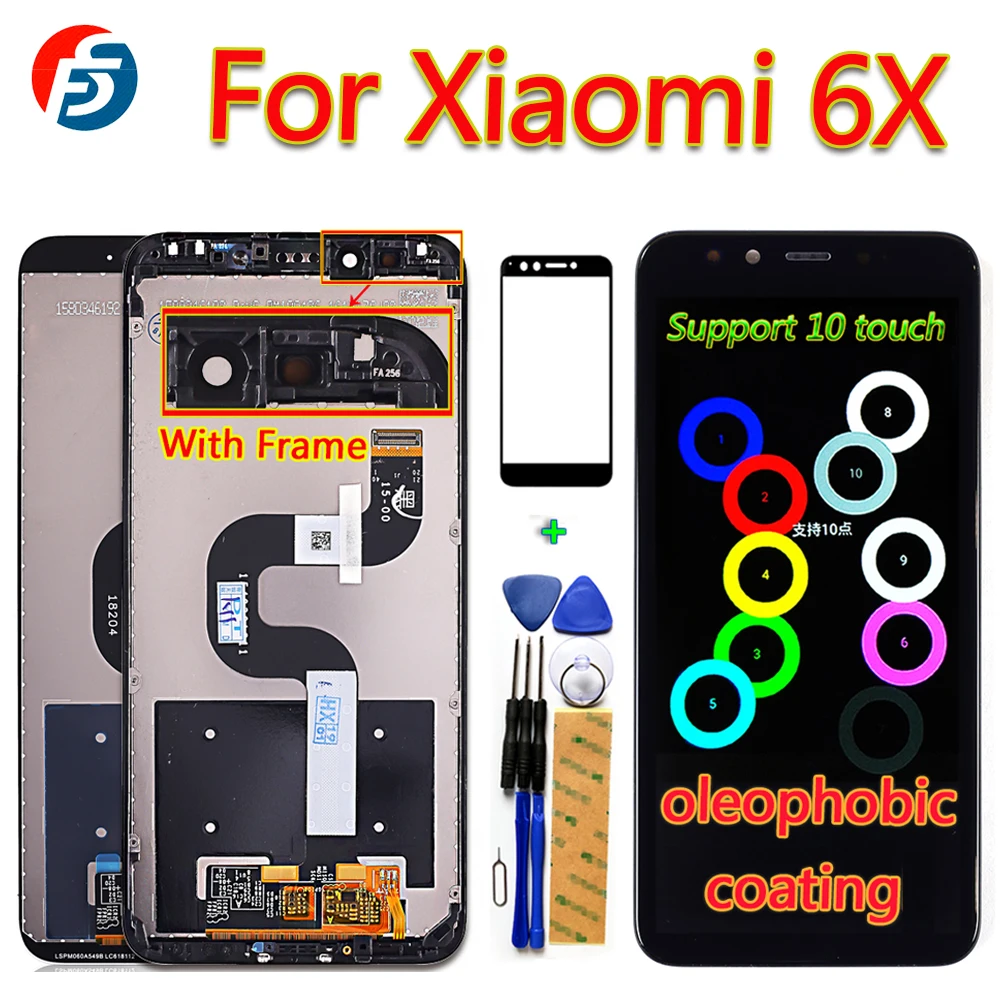 5.99 inch LCD screen For xiaomi mi A2 / 6X 2160*1080 display Touch Screen Digitizer Assembly Frame 10-Touch Oleophobic Coating
5.99 inch LCD screen For xiaomi mi A2 / 6X 2160*1080 display Touch Screen Digitizer Assembly Frame 10-Touch Oleophobic Coating