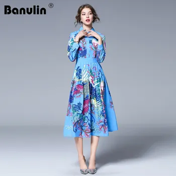 Banulin 2020 Fashion Runway Casual Spring Summer Dress Women's Long Sleeve Elegant Blue Floral Print Midi A Line Holiday Dress
Banulin 2020 Fashion Runway Casual Spring Summer Dress Women's Long Sleeve Elegant Blue Floral Print Midi A Line Holiday Dress